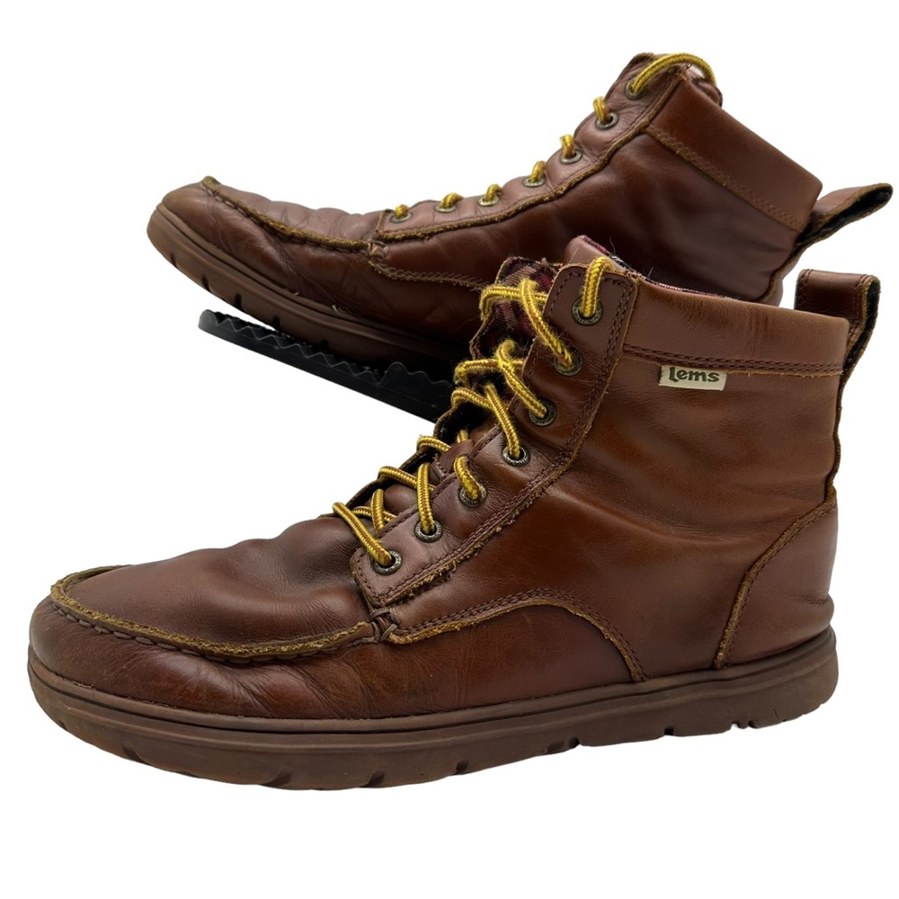 Lems Mens Euro 45 Boulder Boot Russet Minimalist Hiking Leather possibly mens 11